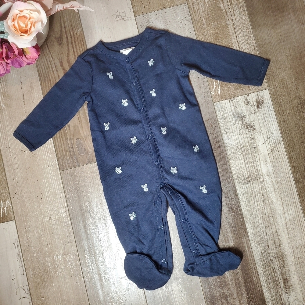 Organic Little Planet by Carter's Blue Koala Embroidered Footie Size 6m NWOT